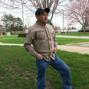 Men's Brown Long Sleeve Guayabera Shirt